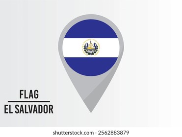 El Salvador Flag on Location Pin. vector illustration