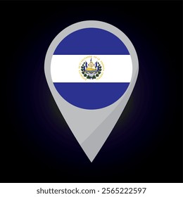 El Salvador Flag on Location Pin. vector illustration