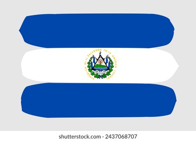 El Salvador flag - painted design vector illustration. Vector brush style