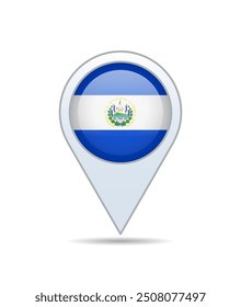 El Salvador - flag pin for map. Vector illustration.