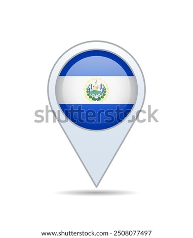 El Salvador - flag pin for map. Vector illustration.