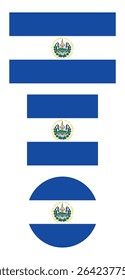 
El Salvador flag PNG vector. El Salvador square and round icon isolated on transparent PNG background. El Salvador flag icon.