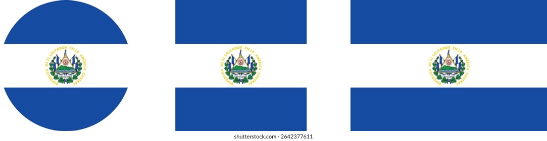 
El Salvador flag PNG vector. El Salvador square and round icon isolated on transparent PNG background. El Salvador flag icon.