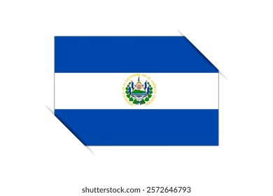 El Salvador flag - rectangle colorful flag representing a country cultural identity and heritage. The essence of national pride and unity. Attached by the corners in a paper album