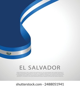 El Salvador Flag ribbon Waving stock vector