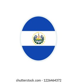 El Salvador flag. El Salvador round flag.