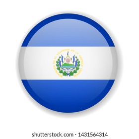 El Salvador flag round bright icon vector Illustration