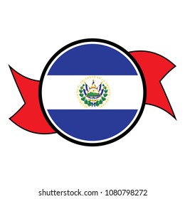 El Salvador flag in round button of icon. flag logo of El Salvador emblem isolated on white background, El Salvador national concept sign, Vector illustration.