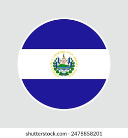 El Salvador  flag round icon, badge or button.  Vector illustration.