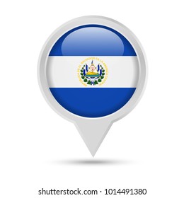 El salvador Flag Round Pin Vector Icon - Illustration