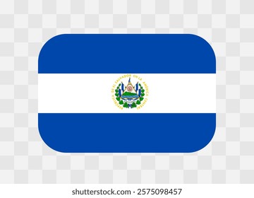 El Salvador flag - rounded rectangle colorful flag representing a country cultural identity and heritage. The essence of national pride and unity. Vector flag on transparent background.