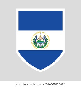 El Salvador Flag in Shield Shape Frame