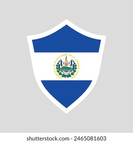 El Salvador Flag in Shield Shape Frame