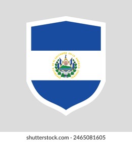 El Salvador Flag in Shield Shape Frame