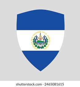 El Salvador Flag in Shield Shape Frame