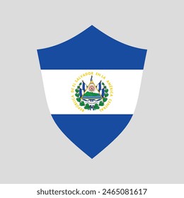 El Salvador Flag in Shield Shape Frame