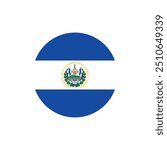 EL Salvador flag sign in round shape, EL Salvador national flag, EL Salvador flag on white background vector illustration