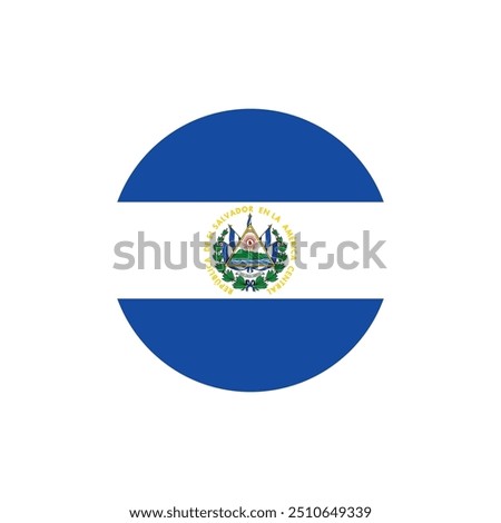 EL Salvador flag sign in round shape, EL Salvador national flag, EL Salvador flag on white background vector illustration