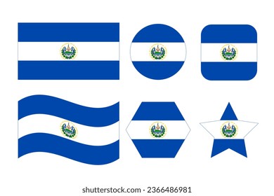 El Salvador flag simple illustration for independence day or election