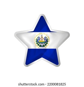Bandera de El Salvador en estrella. Estrella de botón y plantilla de marca. Fácil edición y vector en grupos. Ilustración vectorial de bandera nacional sobre fondo blanco.