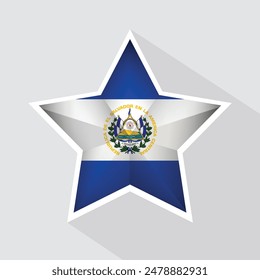 El Salvador Flag Star Shape Icon