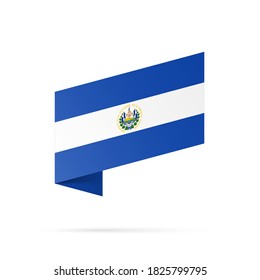 Flaggenstaatsymbol von El Salvador einzeln auf nationalem Hintergrund. Grußkarte Nationaler Unabhängigkeitstag der Republik El Salvador. Illustrationsbanner mit realistischer Staatsflagge.