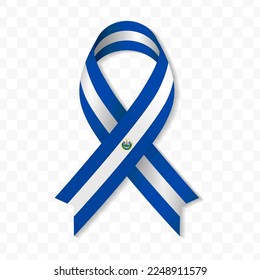 El Salvador flag stripe ribbon vector illustration on a transparent background vector image (PNG).