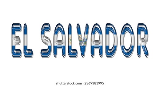 EL SALVADOR flag text font, EL SALVADOR Font With Flag, vector illustration