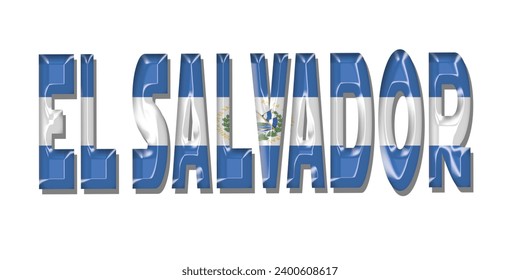 EL SALVADOR  flag text font, 3D EL SALVADOR  flag colorful background, EL SALVADOR flag vector illustration