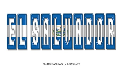 EL SALVADOR  flag text font, 3D EL SALVADOR  flag colorful background, EL SALVADOR flag vector illustration