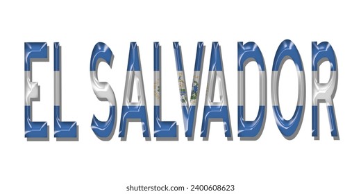 EL SALVADOR  flag text font, 3D EL SALVADOR  flag colorful background, EL SALVADOR flag vector illustration