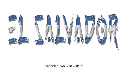 EL SALVADOR  flag text font, 3D EL SALVADOR  flag colorful background, EL SALVADOR flag vector illustration