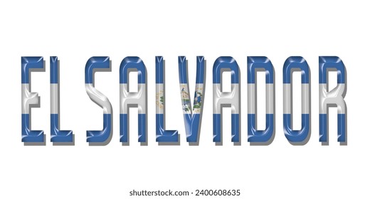 EL SALVADOR  flag text font, 3D EL SALVADOR  flag colorful background, EL SALVADOR flag vector illustration