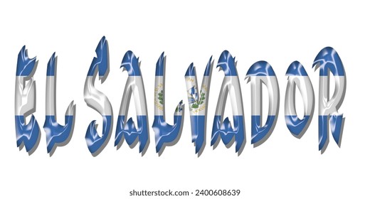 EL SALVADOR  flag text font, 3D EL SALVADOR  flag colorful background, EL SALVADOR flag vector illustration