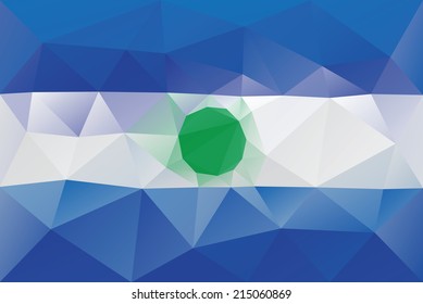 El Salvador flag - triangular polygonal pattern