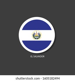 El Salvador flag Vector circle with flags.