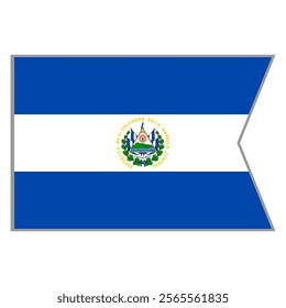 El Salvador flag vector design and illustration , National flag country with original color, Pennon flag