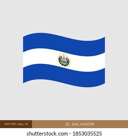 El Salvador Flag Vector Illustration Design Template.