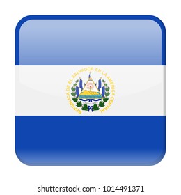 El salvador Flag Vector Square Icon - Illustration