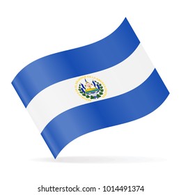 El salvador Flag Vector Waving Icon - Illustration