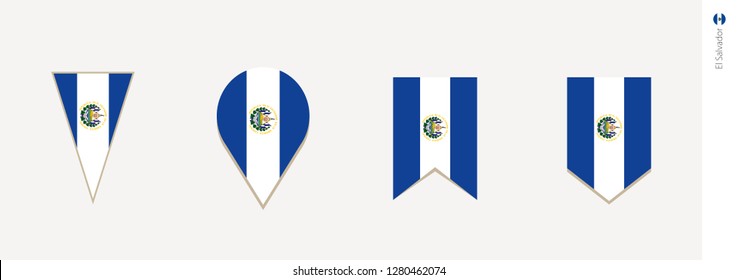El Salvador flag in vertical design, vector illustration.