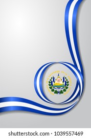 El Salvador flag wavy abstract background. Vector illustration.