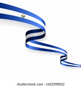 El Salvador flag wavy abstract background. Vector illustration.