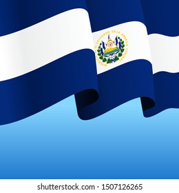 El Salvador flag wavy abstract background. Vector illustration.