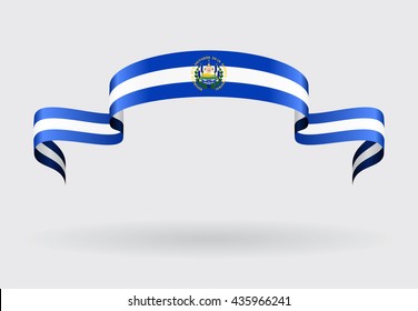 El Salvador flag wavy abstract background. Vector illustration.