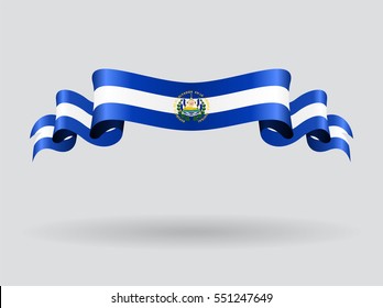 El Salvador flag wavy abstract background. Vector illustration.