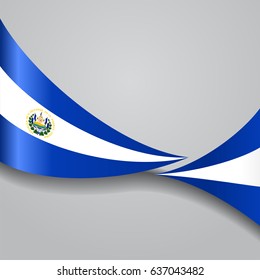El Salvador flag wavy abstract background. Vector illustration.