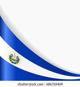El Salvador flag wavy abstract background. Vector illustration.