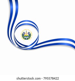 El Salvador flag wavy abstract background. Vector illustration.