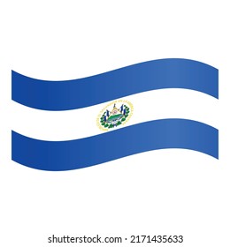 El Salvador flag wind icon cartoon vector. Independence day. Magnet culture